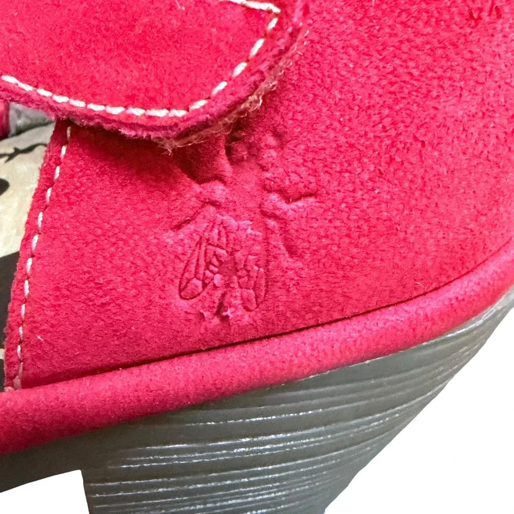 Fly London Wako Shoes Mary Jane Women 36 US 5.5 Red‎ P501144007 Wedge Retro Boho
